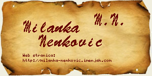 Milanka Nenković vizit kartica